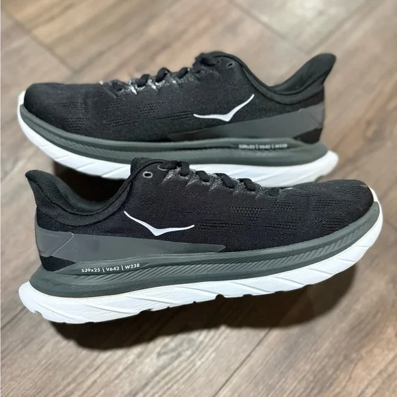 Hoka One One Mach 4 Running Shoes Men 8.5 Black White PROFLY - Picture 2 of 8